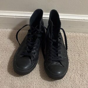 Converse Black Leather High-Top Men's Sneakers